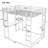 Silver Metal Loft Bed, Full Size With Desk & Shelves - Enhance Bedroom And Appearance Bed In Silver, 2 Organization Comfort-767650745
