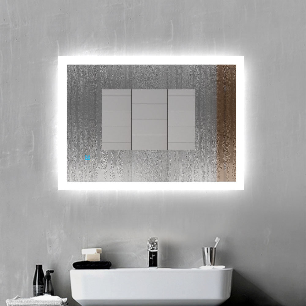 Illuminated Led Bathroom Mirror With Demister | Single Touch Sensor Switch