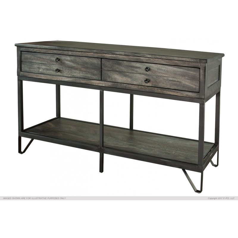 Ferribee 50'' Solid Wood Top Console Table