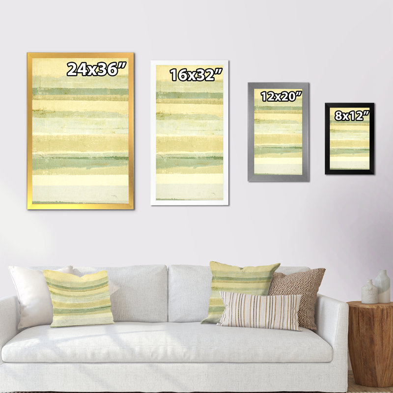 Art moderne vert et beige - Décoration murale moderne et contemporaine sur toile, H 12 po x l 8 po x P 1 po