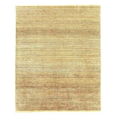 Hand Woven Cotton and Wool Striped Area Rug