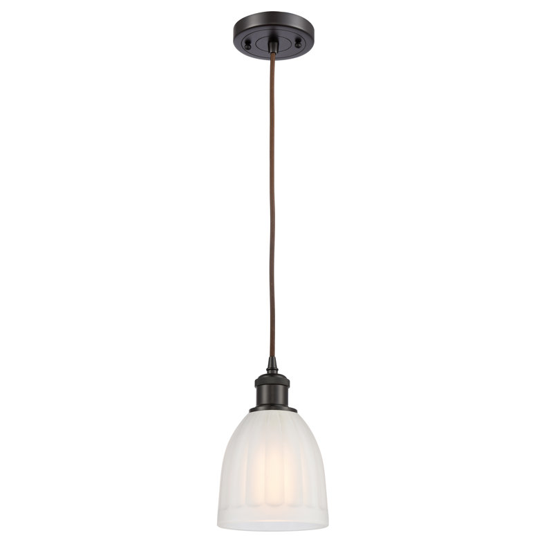 Whitten 1 - Light Single Pendant, White, Oil Rubbed Bronze, No Bulb Included