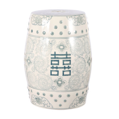 Galliher Double Happiness Chinoiserie Ceramic Garden Stool by World Menagerie