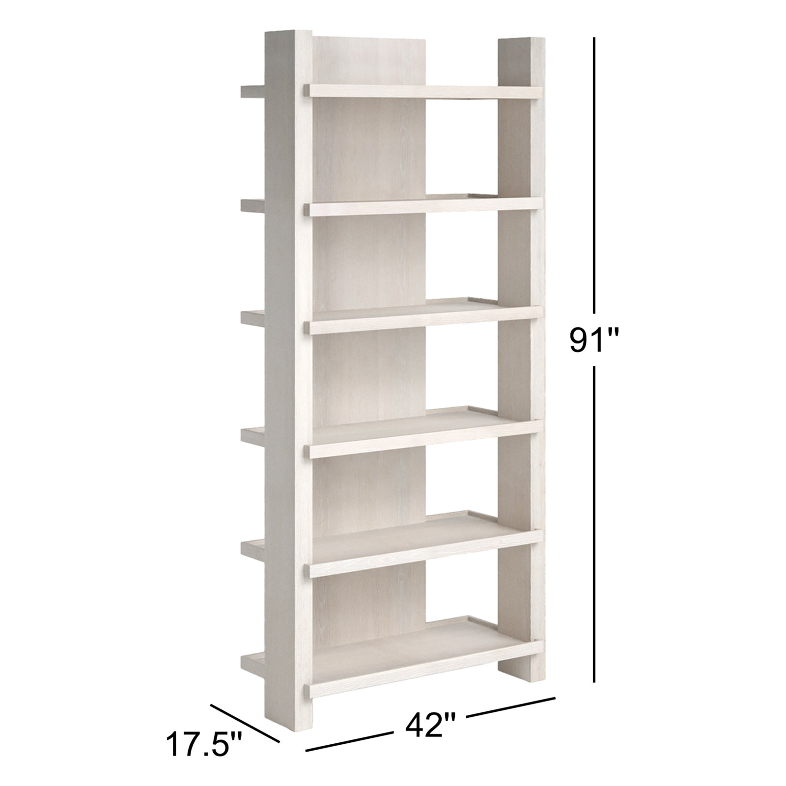 Packer 42" Bookcase, White Wash