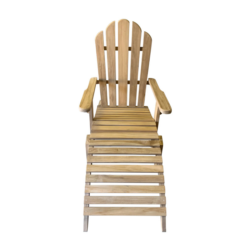 Chaise adirondack en bois massif avec repose-pieds Kaley