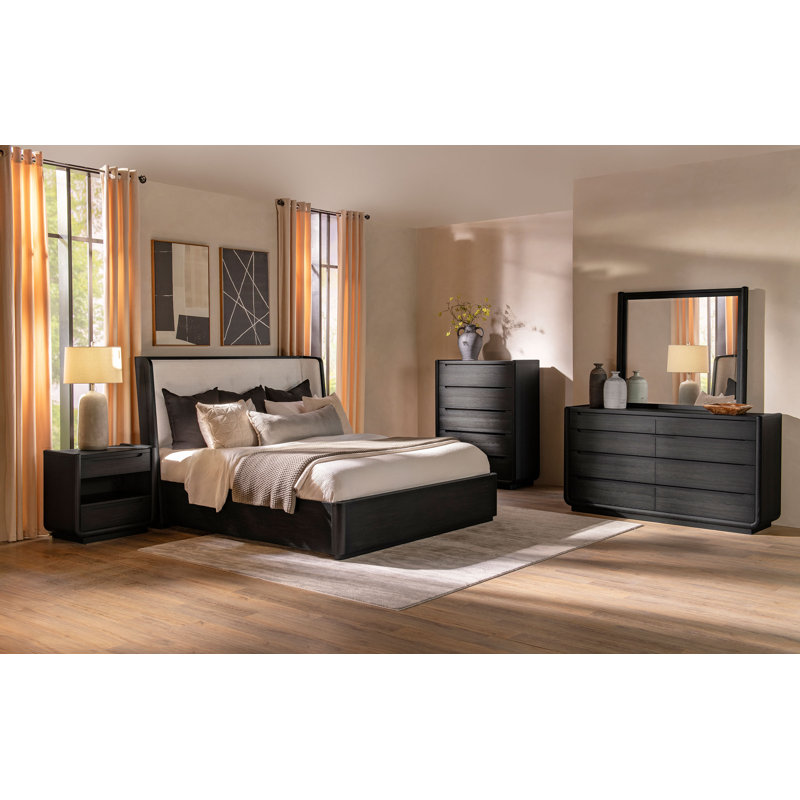 Ensemble de chambre avec très grand lit 5 pièces Leandro, Très grand