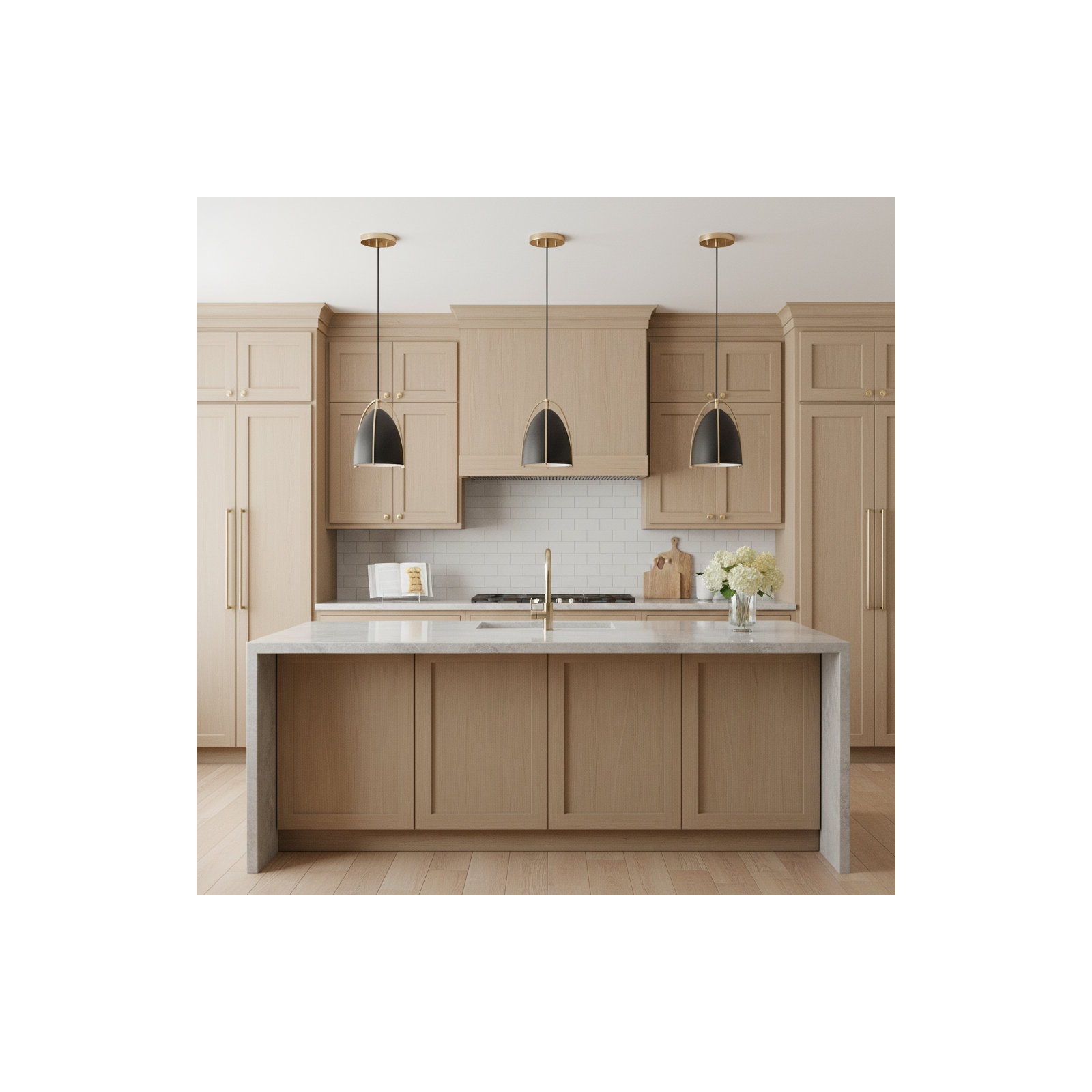 Nikki Single Light Metal Steel Dimmable Pendant, 7.5" H x 6.25" W x 6.25" W, Satin Brass, Black