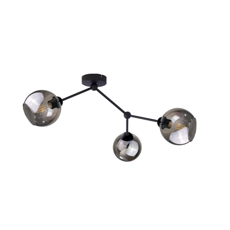 Helene Glass Semi Flush Mount, Grey