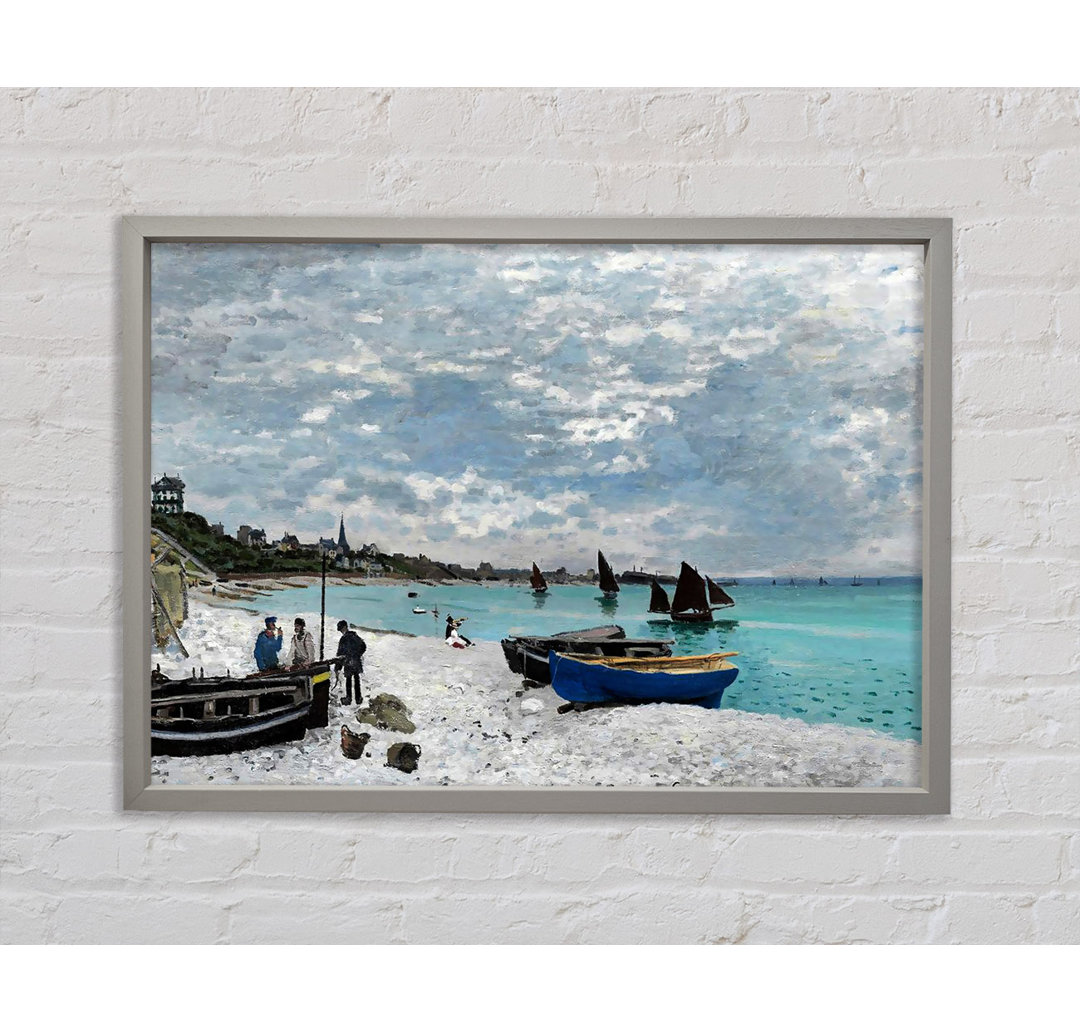 Monet Der Strand von Sainte-Adresse - Einzelner Bilderrahmen Kunstdrucke auf Leinwand