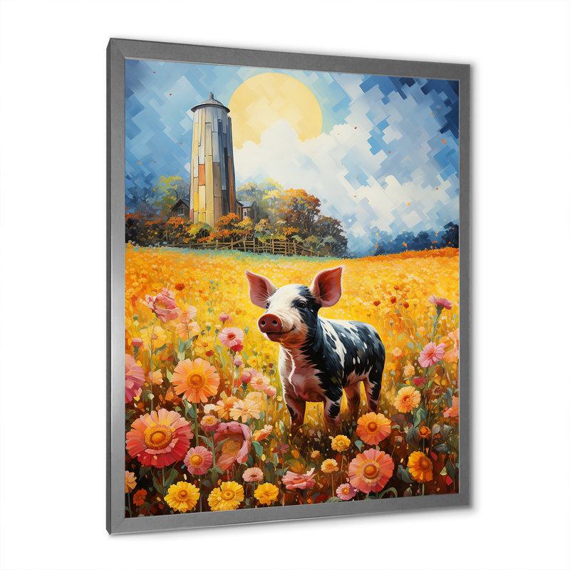 Rôtissoire Barnyard Serenade V, Impression argent sur toile encadrée, H 32 po x l 24 po x P 1 po