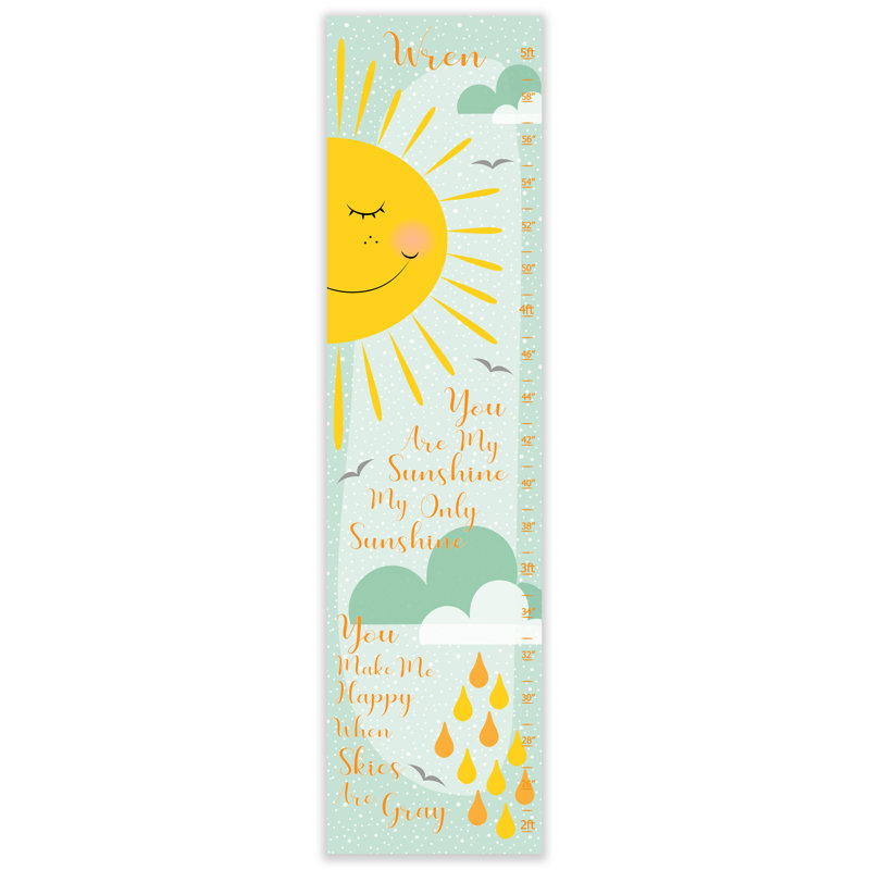 Tableau de croissance personnalisé You Are My Sunshine with Script