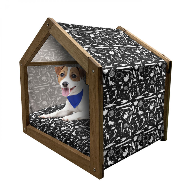 Niche pour chien en bois, H 25,59 po x l 29,53 po x P 21,65 po