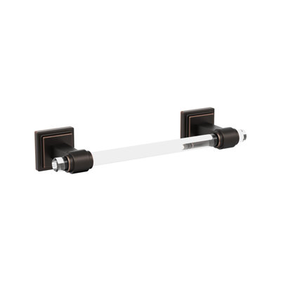 Glacio Clear/Matte Black Contemporary 8 In. (203 Mm) Towel Bar
