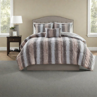 Ensembles de literie pour très grand lit de luxe, polyester moderne en fausse fourrure