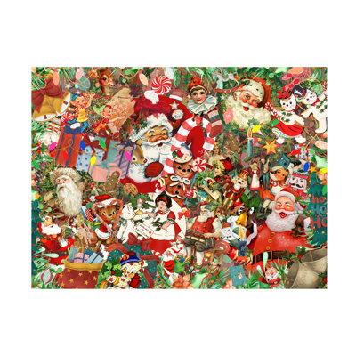 Art mural sur toile tendue - The Font Diva «A Vintage Christmas», art mural pour salon, chambre à coucher ou bureau - 24 x 32
