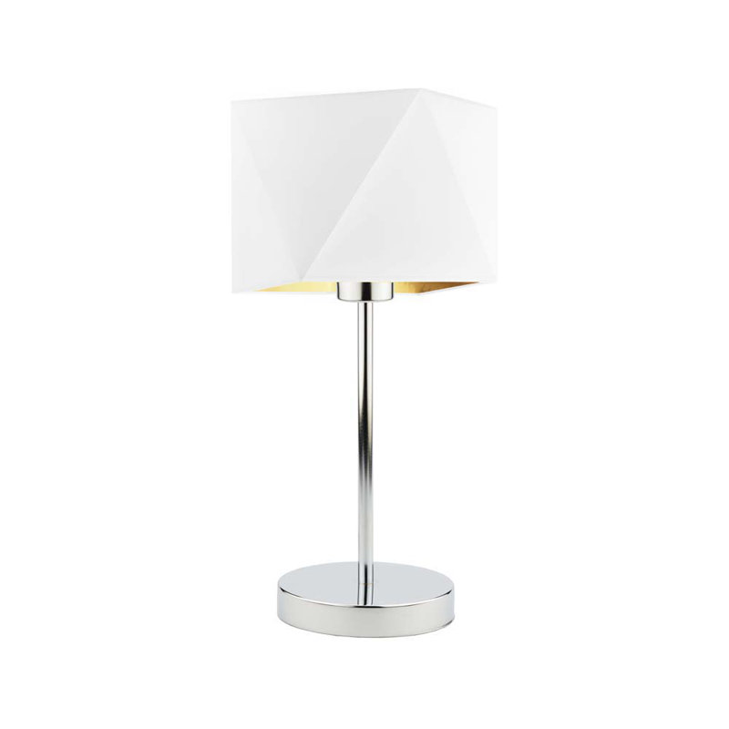 Candra Desk Lamp, Chrome, White