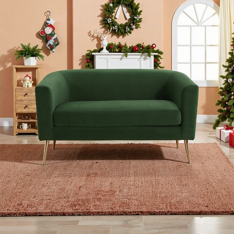 Causeuse en velours Minimalist, Vert