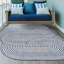 Tapis intérieur / extérieur crème / bleu marine à rayures géométriques Octaviah-1508199100