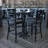 Carlton 30'' Round Laminate Table Set with X-Base and 4 Ladder Back Metal Barstools-58203006-58203005