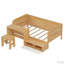 Lit de jour en bois avec bureau-486683257
