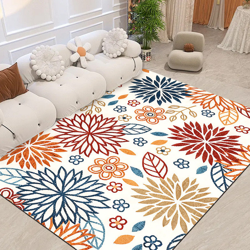 Tapis moderne JYK Tapis de salon 6x9ft, embroidery floral front