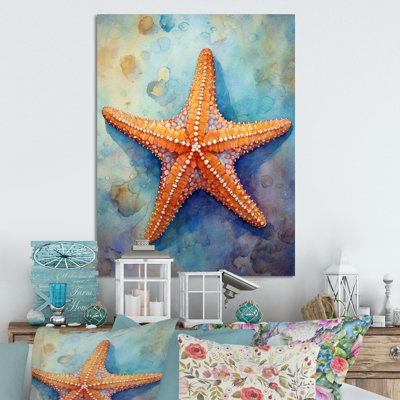 Étoile de mer Spinny II - animaux, art mural en métal, salon