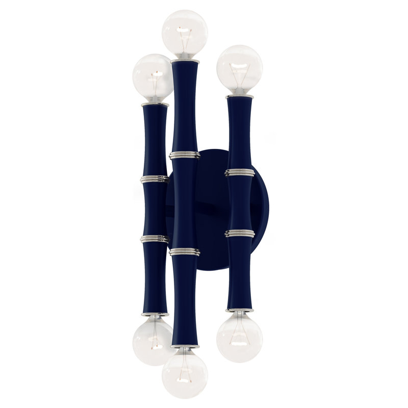 Applique murale Kane, Bleu minuit mat / nickel poli