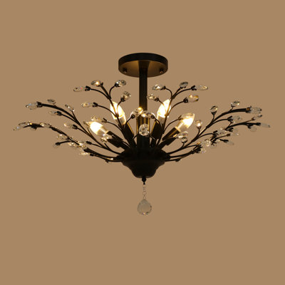 Apolonija 5-Light Dimmable Branch Crystal Creative Chandelier