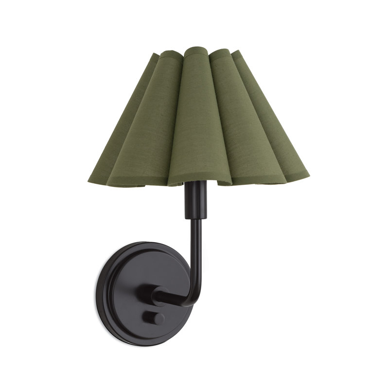 Polly Armed Sconce, Natural Brass, Green