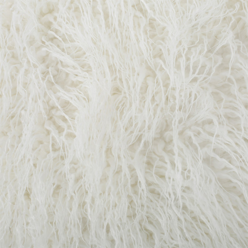 Mahin 5 Foot Rounded Faux Fur Bean Bag, White Faux Fur