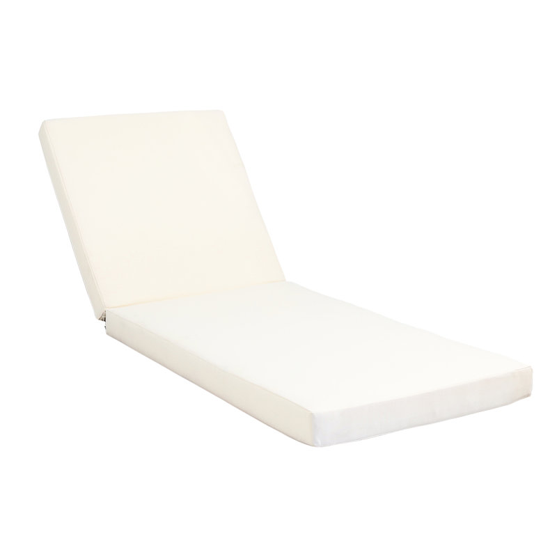 / Coussin de repos lombaire - Chaise longue - l 27,75 po x P 78,09 H 3,99 po, crème, Épaule d'extérieur rembourrée de mousse