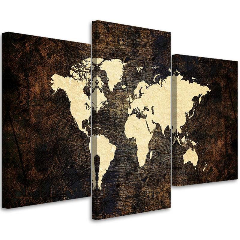 Leinwandbild World Map Brown