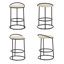 Tabouret de comptoir à dossier bas Kynsley-131132916