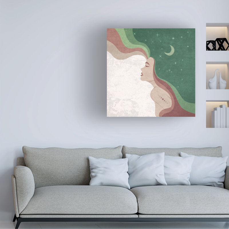 Art sur toile «Bachelor Emel Tunaboylu Moon Lady Green», H 14 po x l 14 po
