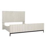 Silvia Rubber Wood Bed, Light Grey, Queen