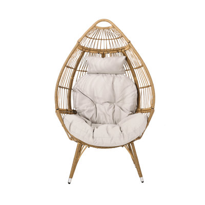 Fauteuil en forme de larme pour profiter du plein air - Magnifique naturel avec siège confortable tissé en brun