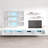 Linton 126" Modern Floating Wall Mounted Entertainment Center with 16-Color LED Lighting, High Gloss Finish-290177003