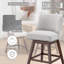 Tabouret de bar de cuisine pivotant en lin avec pieds en bois massif Kitchen-1246110990