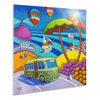 Landscape With Bus by Stefano Calisti - No Frame Painting on Plastic / Acrylic