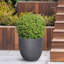 Concrete Effect Round Planter, Frostproof Outdoor Plant Pot with Hammered Pattern, Round Garden Planter with Drainage Holes-93635381
