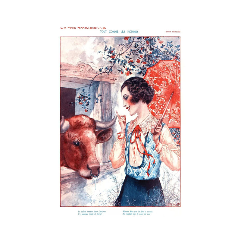 1920s La Vie Parisienne Magazine Cover - Print on Canvas, Wrapped Canvas, 66.04cm H x 45.72cm W x 1.91cm D