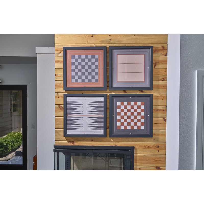 Ensemble de 4 jeux de toile magnétiques: Échecs, Backgammon, Dames, Tic Tac Toe: Moderne