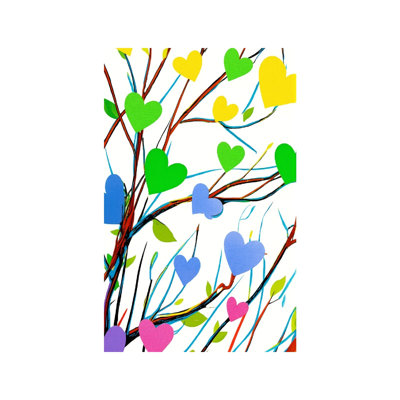 Drapeau suspendu cœur multicolore, décor de fenêtre 12 po x 18 po / 30 x 45 cm