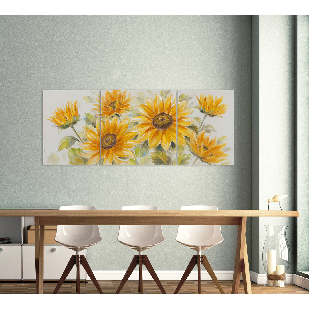 Acryl Gemälde "Zarte Sonnenblumen"