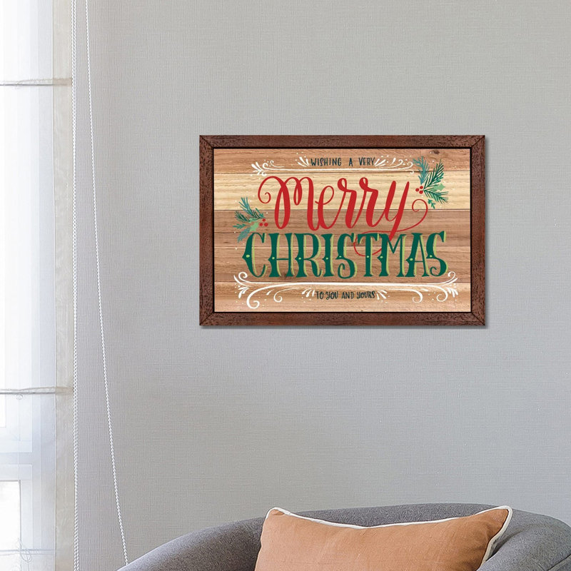 Christmas Greenery III by Amanda Mcgee - Print on Canvas, Brown Floater Framed, 101.6 cm H x 66.04 cm W