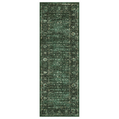 Machine Washable Area Rugs for Living Room, Floral Rugs Oriental Vintage Rugs Distressed Non Slip Stain Resistant Soft Low Pile Carpet for Bedroom Dining Room Nursery Kids Room