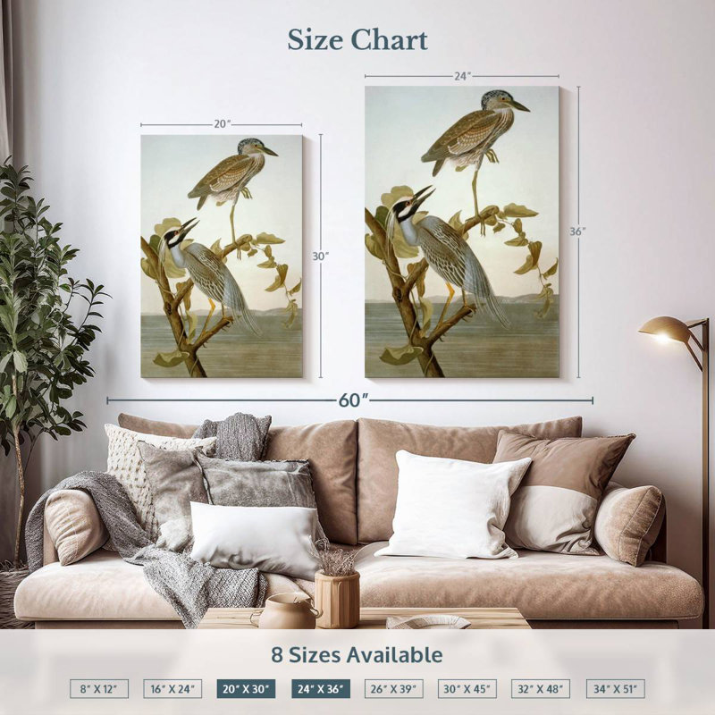 Brampt Yellow-Crowned Heron, 36" H x 24" W
