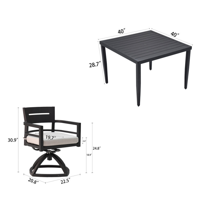 5-Piece Outdoor Patio Aluminum Furniture