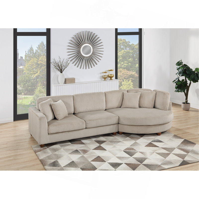 Ensemble de canapé modulaire contemporain en velours côtelé 2 pièces