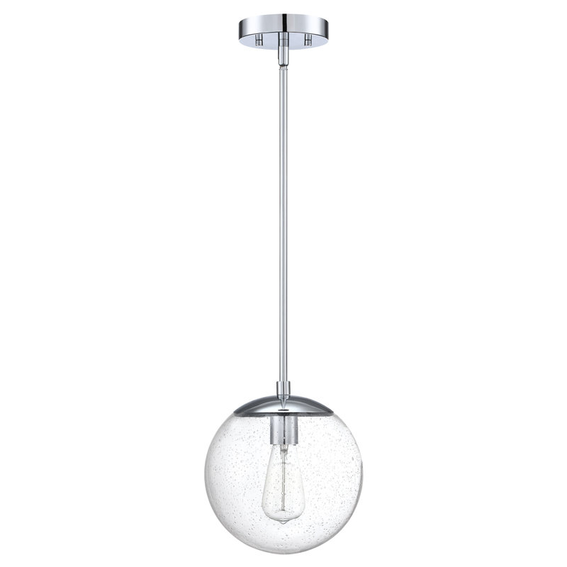 Luminaire suspendu sphère 1 lumière Vazken, Chrome poli